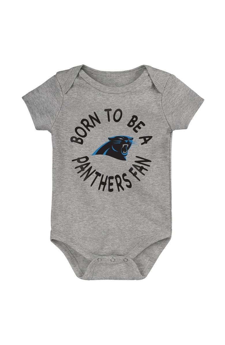 Outerstuff Infant Black/Blue/Gray Carolina Panthers Born to Be 3-Pack Bodysuit Set, Alternate, color, Black