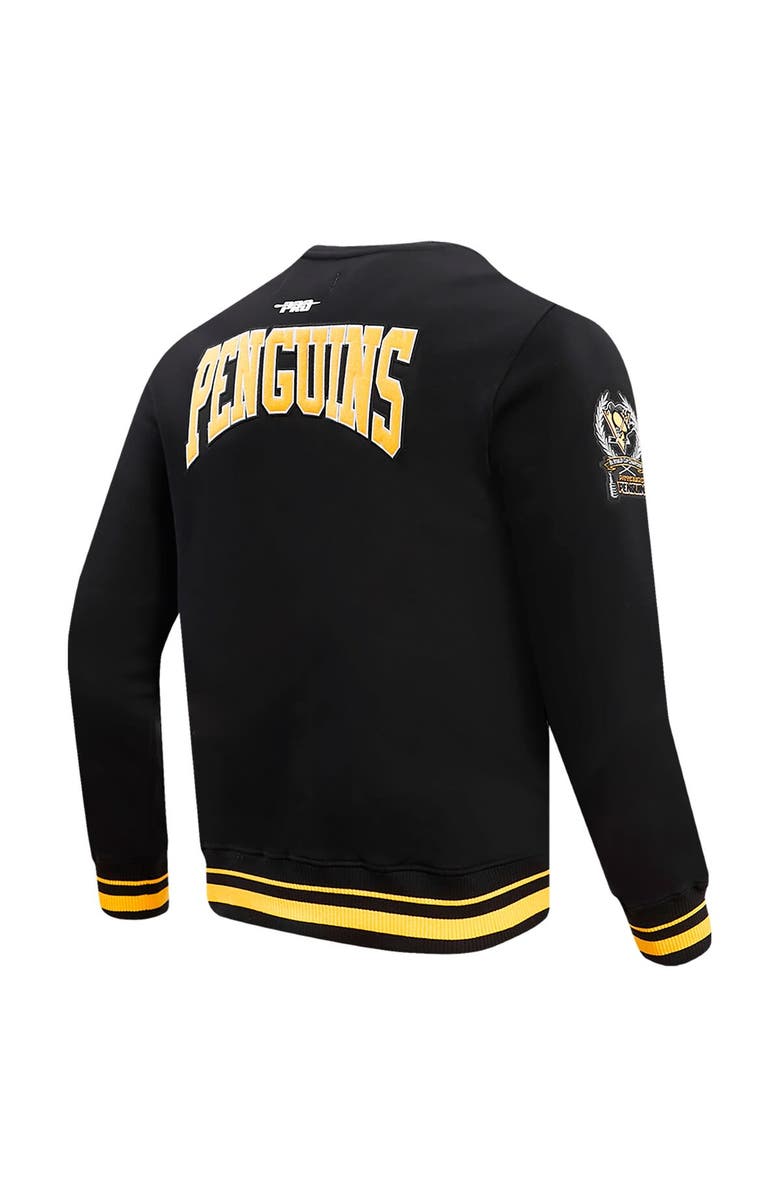 PRO STANDARD Men's Pro Standard Black Pittsburgh Penguins Crest Emblem Pullover Sweatshirt, Alternate, color, Black