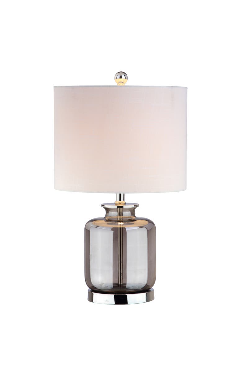 JONATHAN Y Marsh Glass LED Table Lamp, Main, color, Smoke Gray