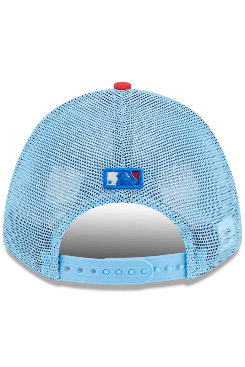 Men's New Era Light Blue/Red San Francisco Giants 2025 Fourth of July 9FORTY A-Frame M-Crown Adjustable Trucker Hat, Alternate, color, Light Blue