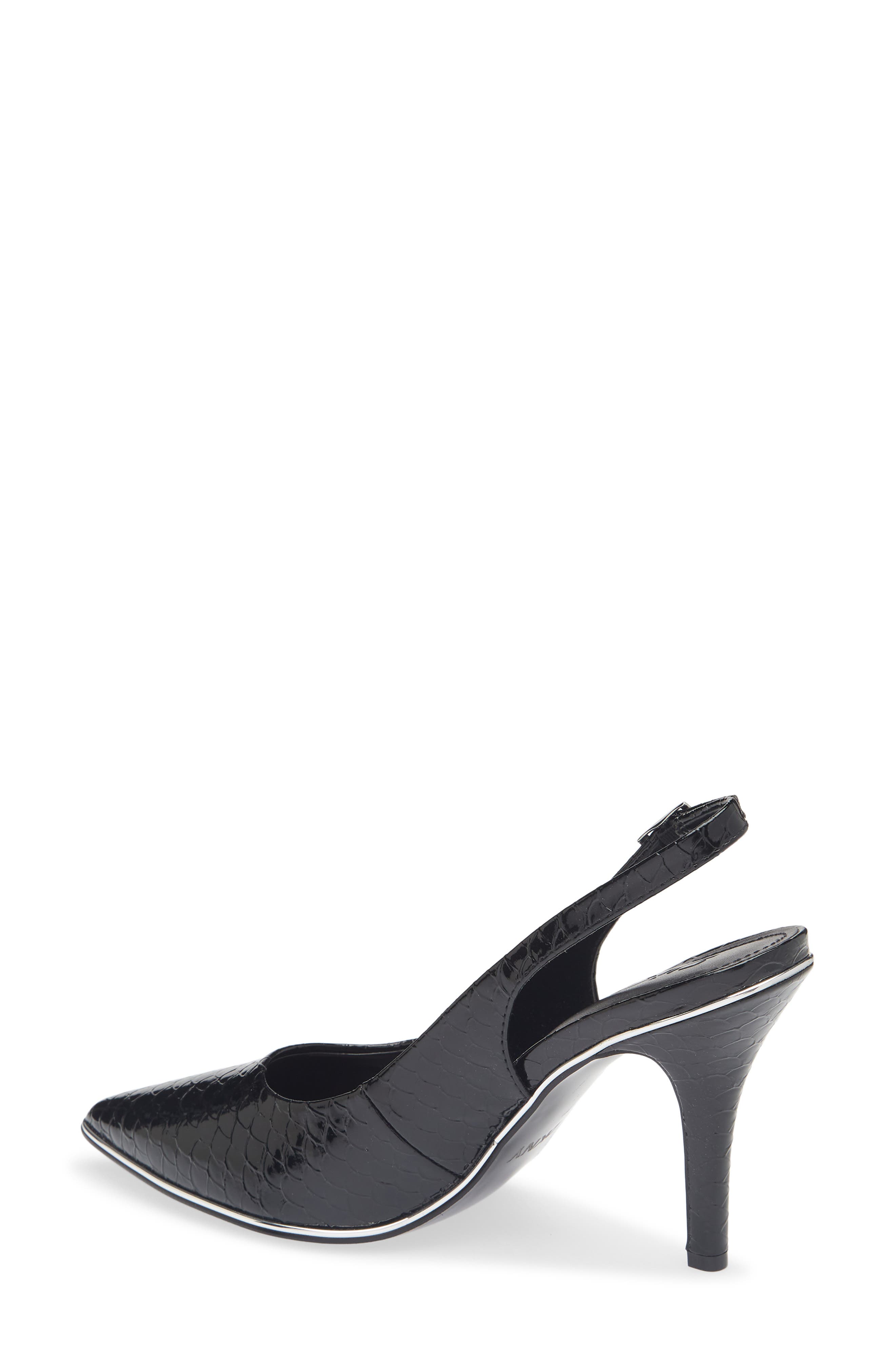 Preston Pointed Toe Slingback Pump, Alternate, color, BLACK
