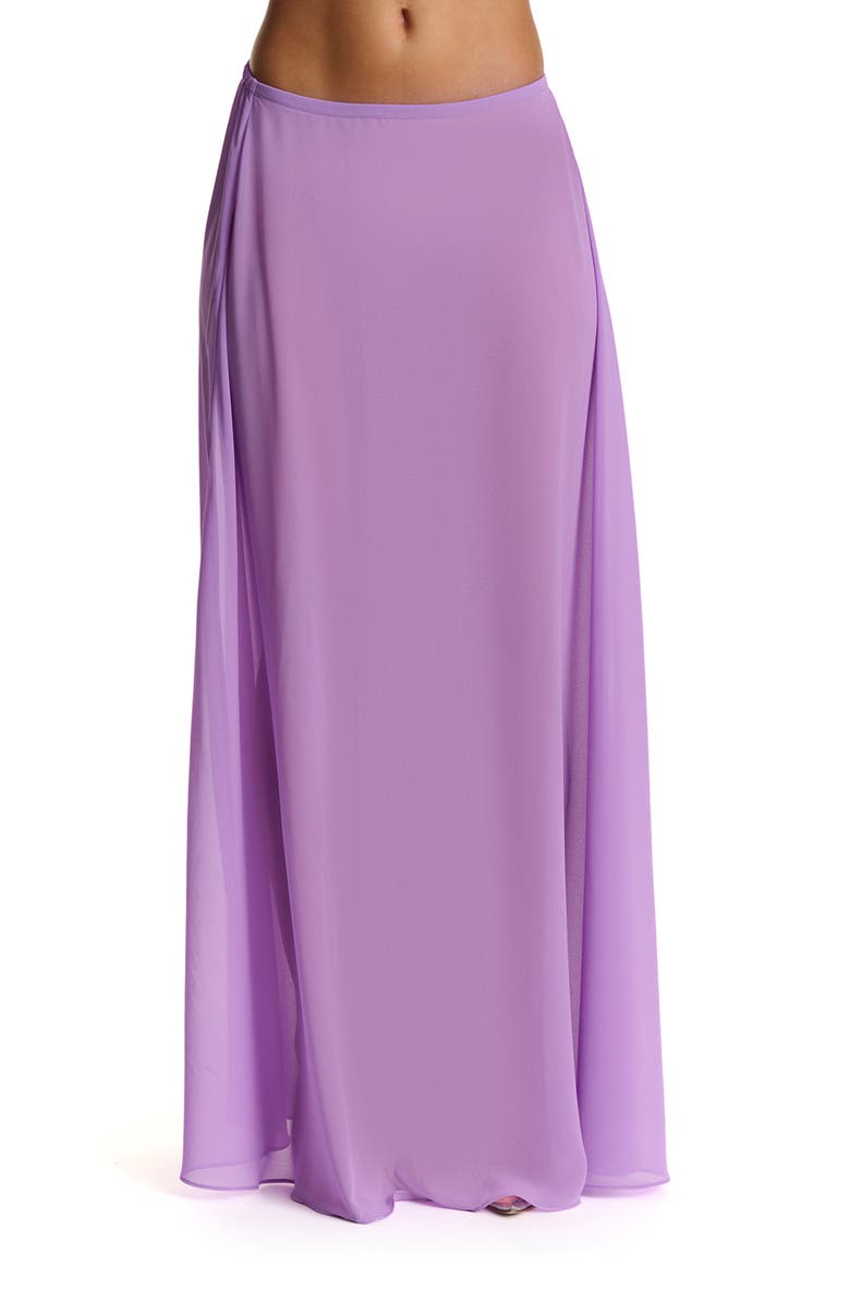 Naked Wardrobe Chiffon A-Line Maxi Skirt, Main, color, Violet