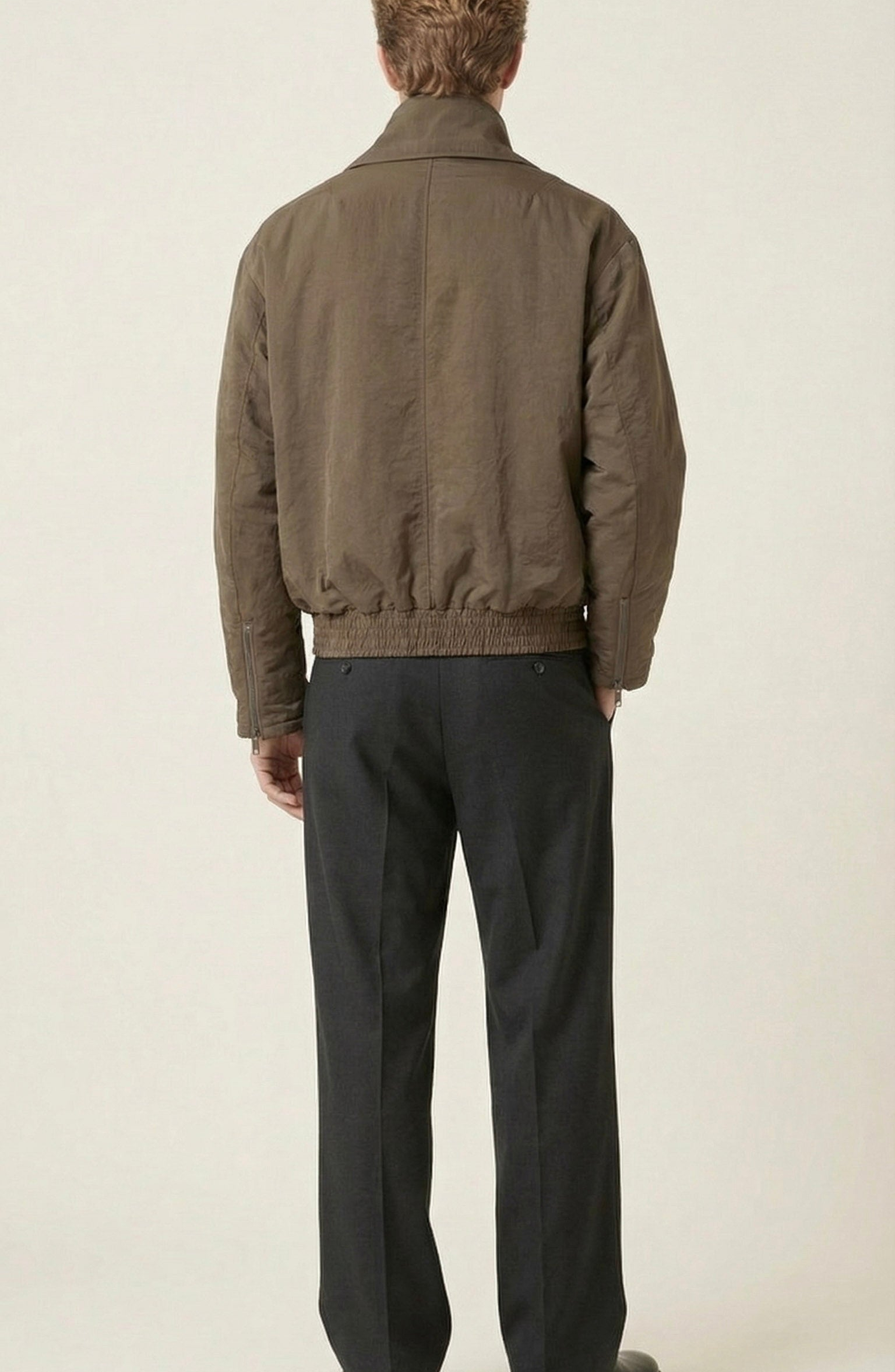 Zip Front High Collar Bomber Jacket - image 2