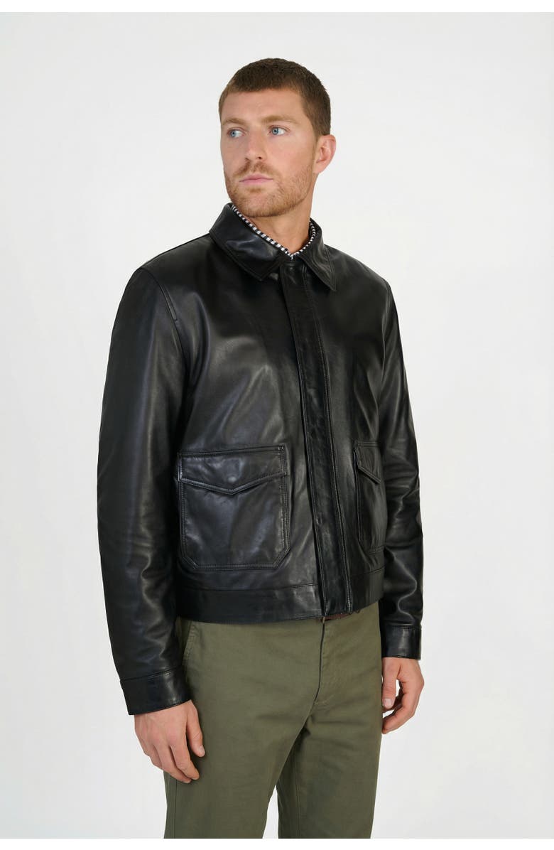 FURNIQ UK Maddox Leather Jacket, Alternate, color, Black