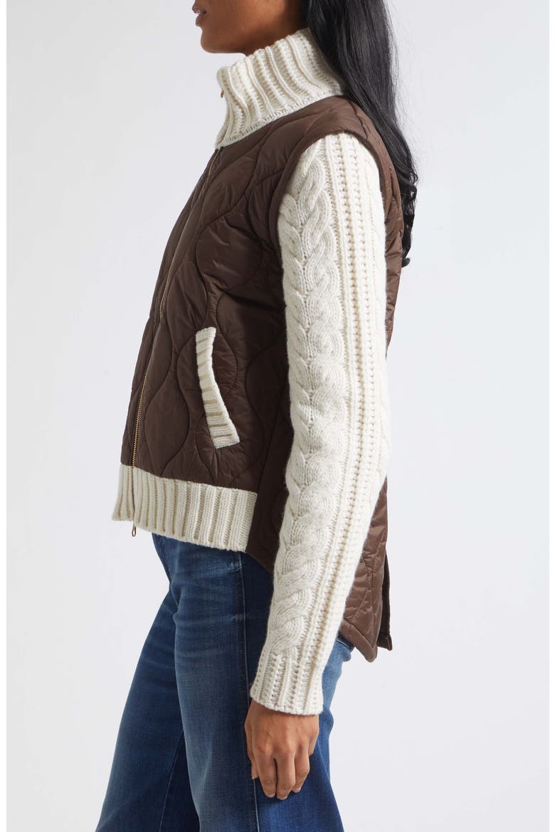 Patra Mixed Media Jacket, Alternate, color, ESPRESSO/ IVORY