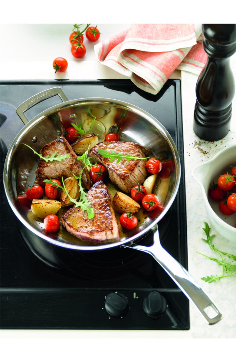 Le Creuset 12-Inch Classic Stainless Steel Fry Pan, Alternate, color, Stainless Steel