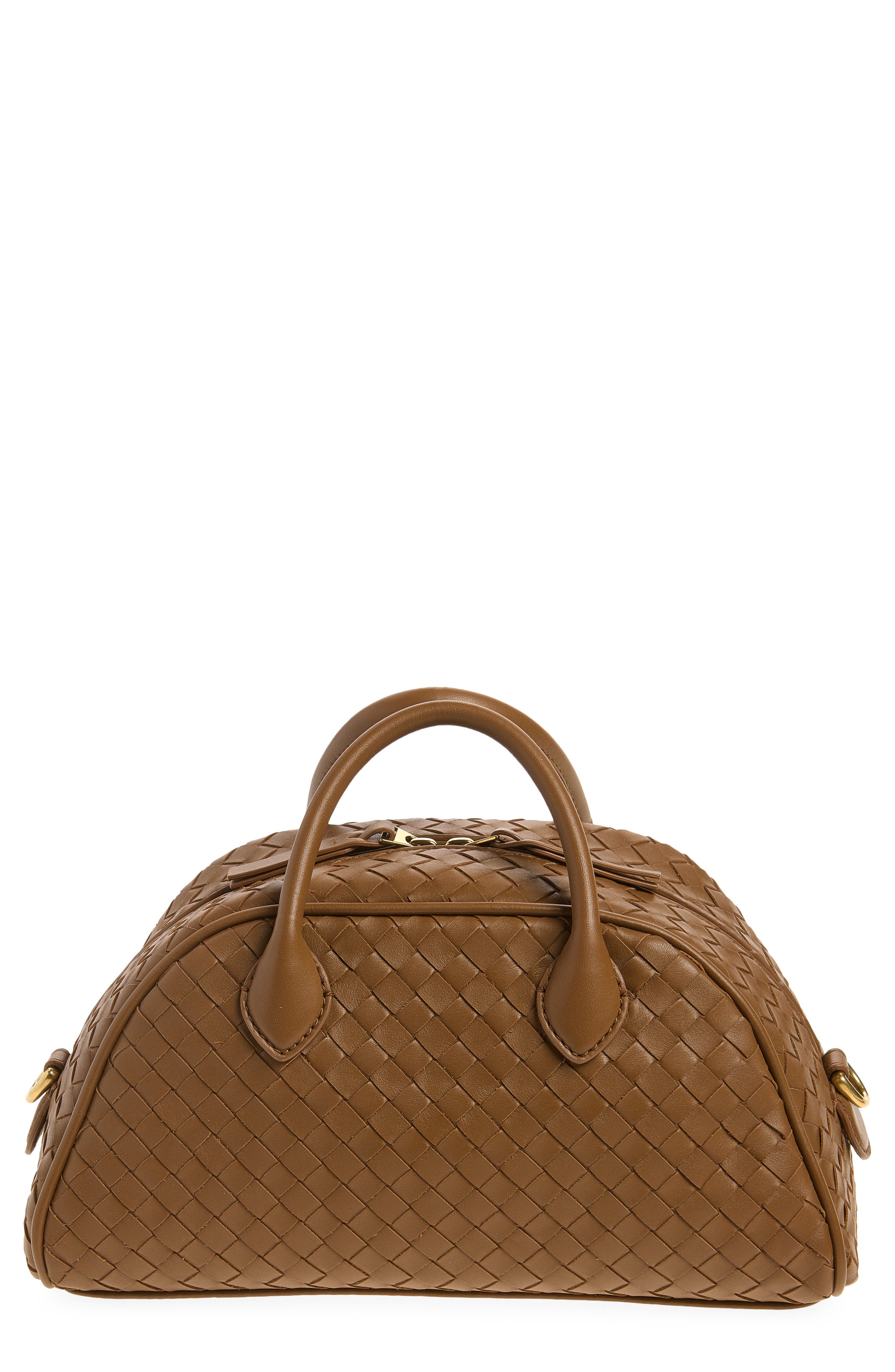 Small Bauletto Leather Crossbody Bag, Main, color, 9890 DARK CARAMEL