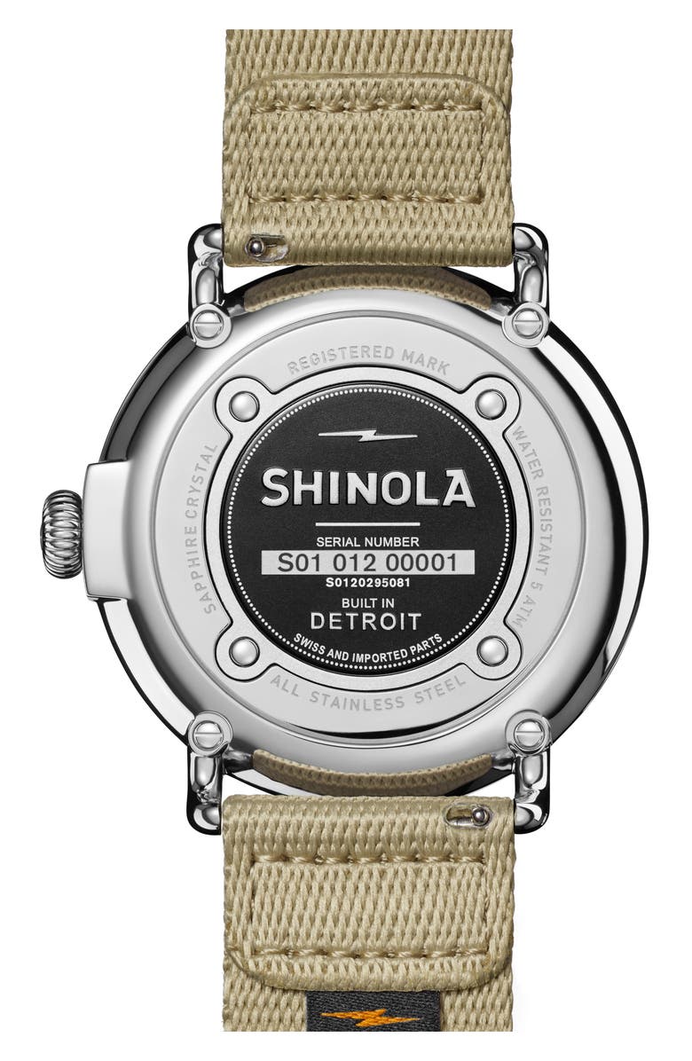 Shinola Runwell Sub Second Nylon Strap Watch, 47mm, Alternate, color, 