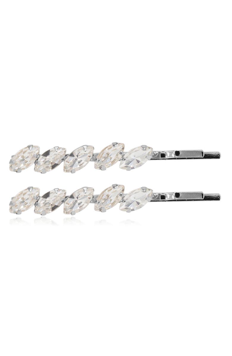 Brides & Hairpins Payton Set of 2 Crystal Hair Clips, Alternate, color, Silver