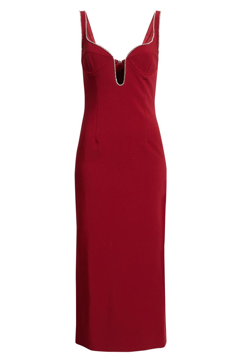 Brooklyn Diamante Sleeveless Sheath Dress, Alternate, color, BURGUNDY
