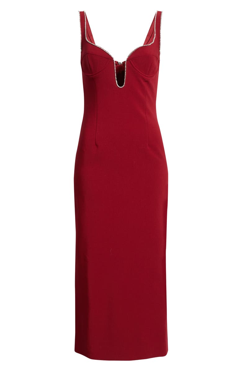 Bardot Brooklyn Diamante Sleeveless Sheath Dress, Alternate, color, Burgundy