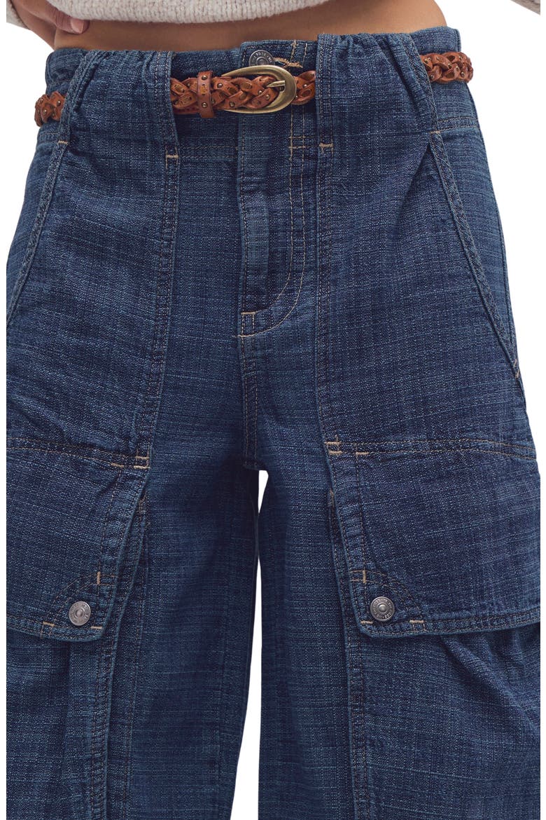 Brentwood Mid Rise Cargo Jeans, Alternate, color, ATLANTIC