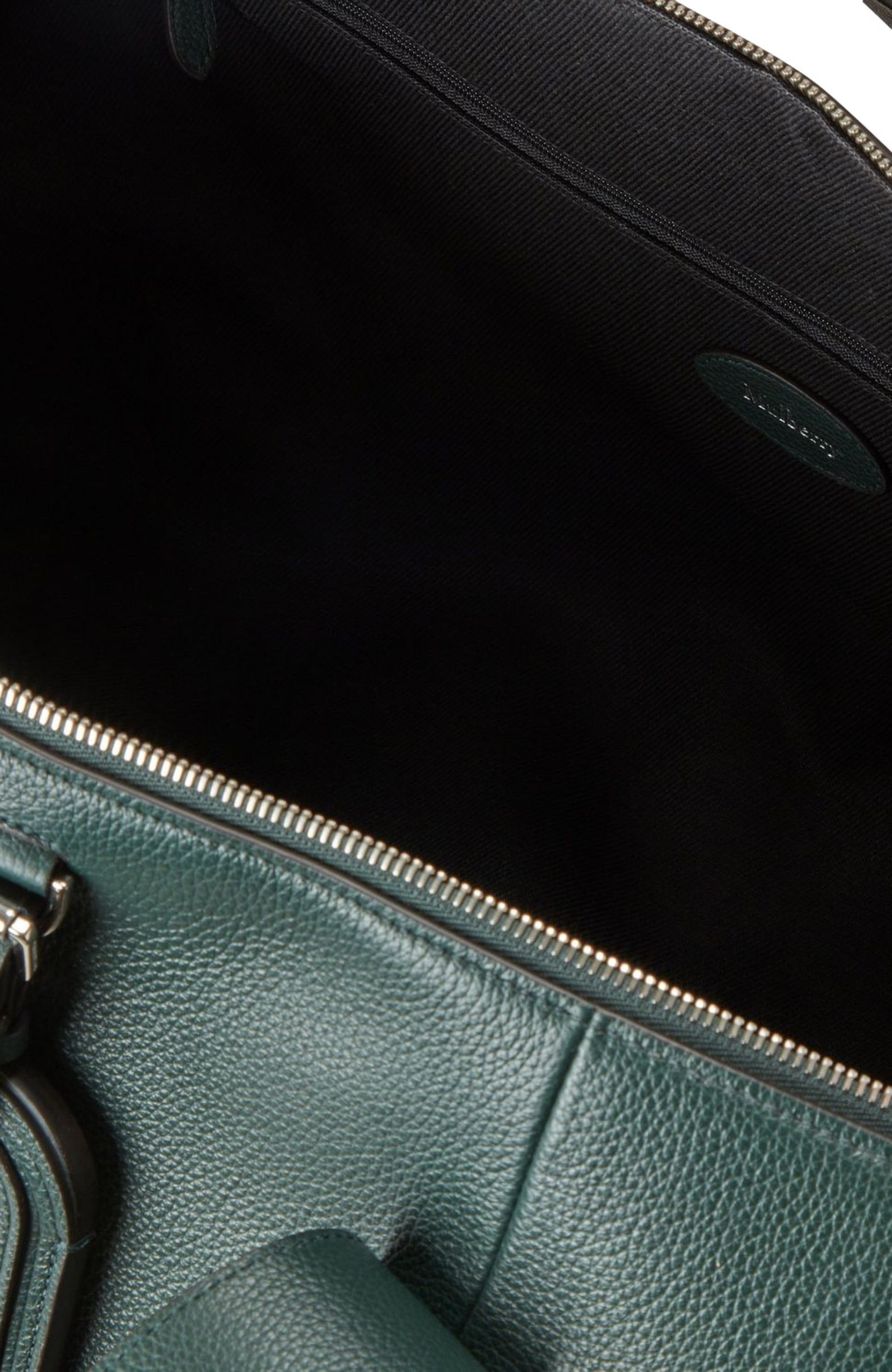 Mulberry Heritage Leather Medium Clipper Duffle, Alternate, color, Mulberry Green