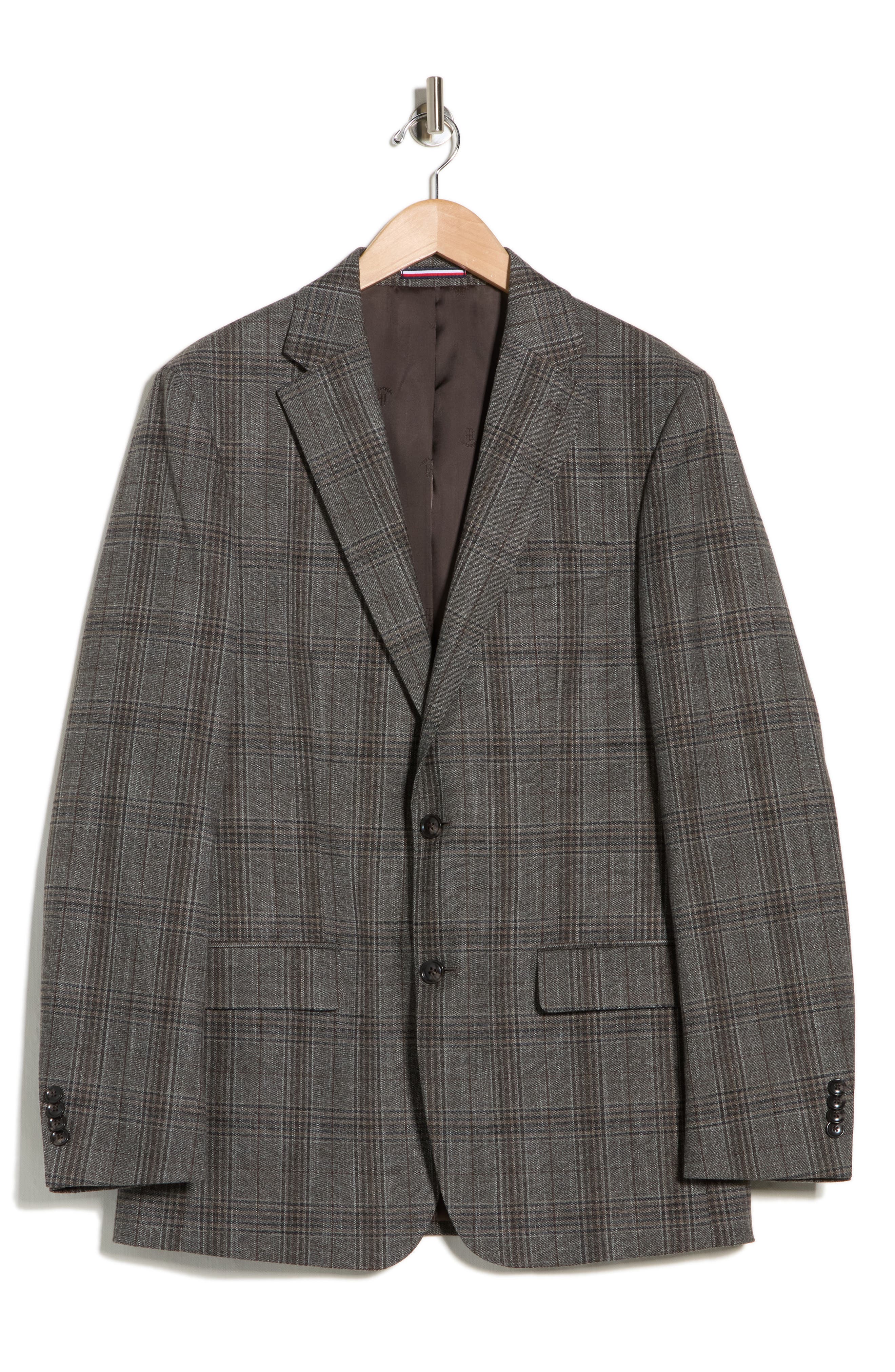 Tommy Hilfiger Plaid Notch Lapel Sport Coat