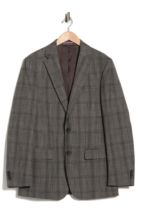 Plaid Notch Lapel Sport Coat (Short, Regular & Long)