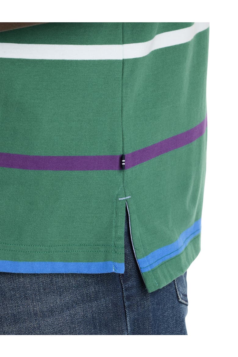Big & Tall Striped Rugby Polo Shirt, Alternate, color, GREENLEAF