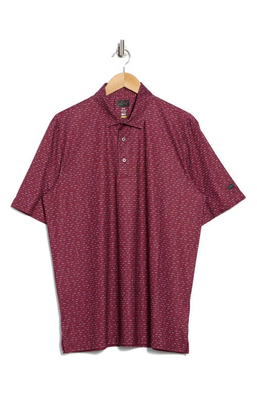 Greg Norman After Hours Print Golf Polo In Burgundy