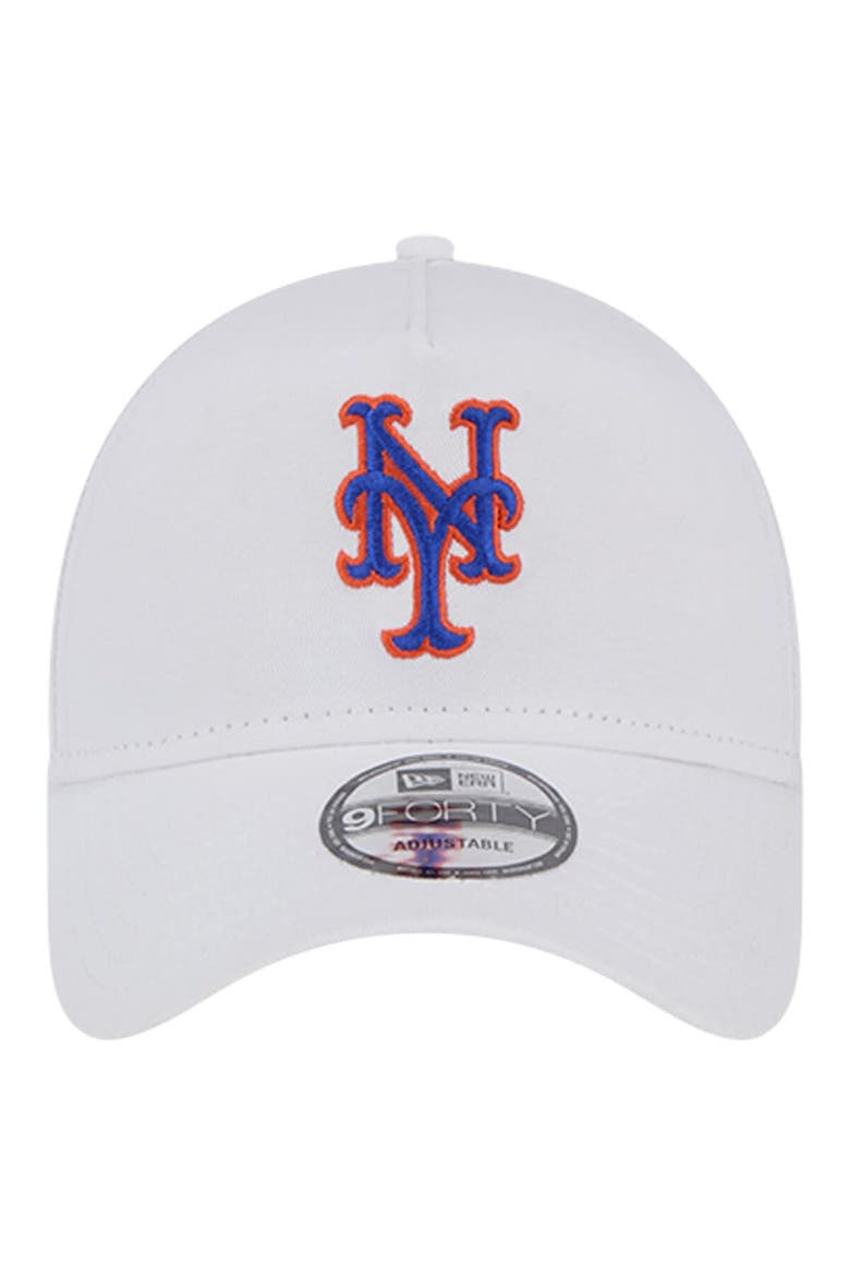 Men's New Era White New York Mets TC A-Frame 9FORTY Adjustable Hat, Alternate, color, White