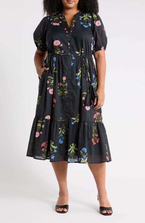 Beth Cotton Button-Up Midi Dress