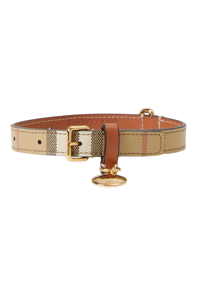 Check Pattern Dog Collar, Main, color, V CHECK/ BRIAR BROWN