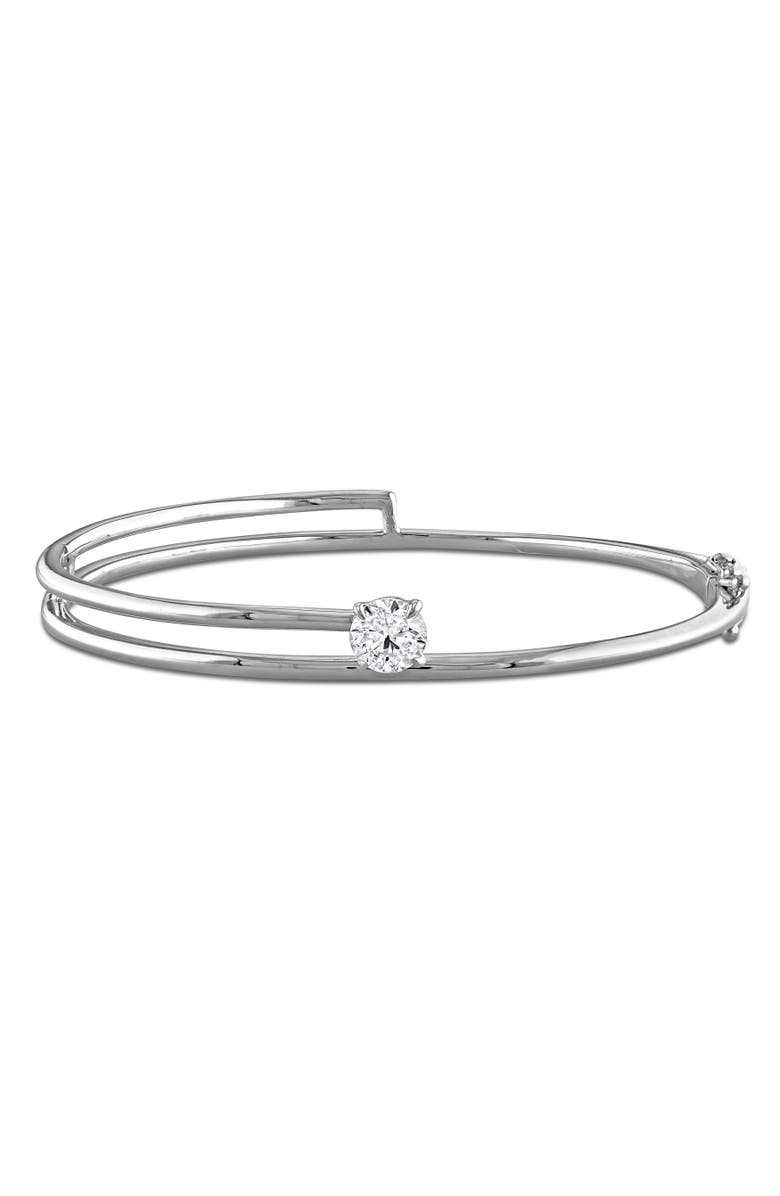 Julianna B. Lab-Grown Diamond Spiral Bangle 14k, Main, color, White Gold