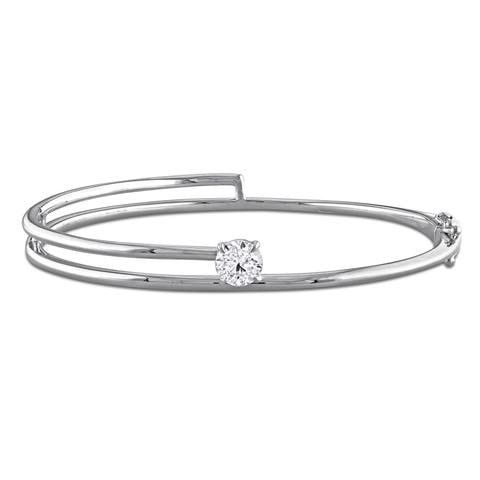 Lab-Grown Diamond Spiral Bangle 14k