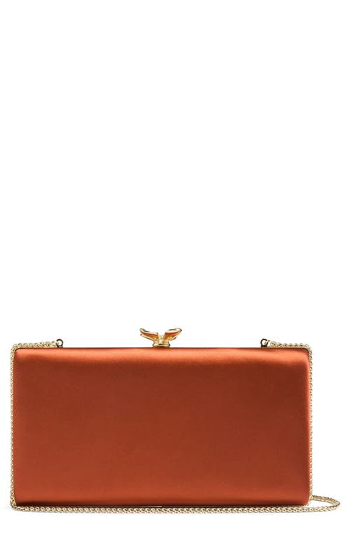 Lk Bennett Posie Floral Box Frame Clutch In Brown