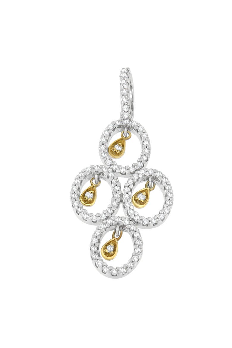 14K Two- Toned Gold 2/5 cttw Round Diamond Pendant Necklace, Main, color, Yellow