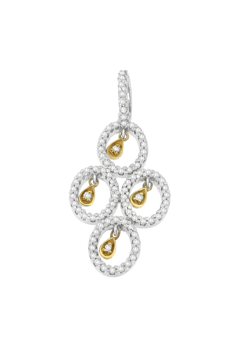 Haus of Brilliance 14K Two- Toned Gold 2/5 cttw Round Diamond Pendant Necklace, Main, color, Yellow
