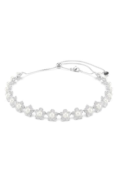 x Ariana Grande Crystal Faux Pearl Choker Necklace