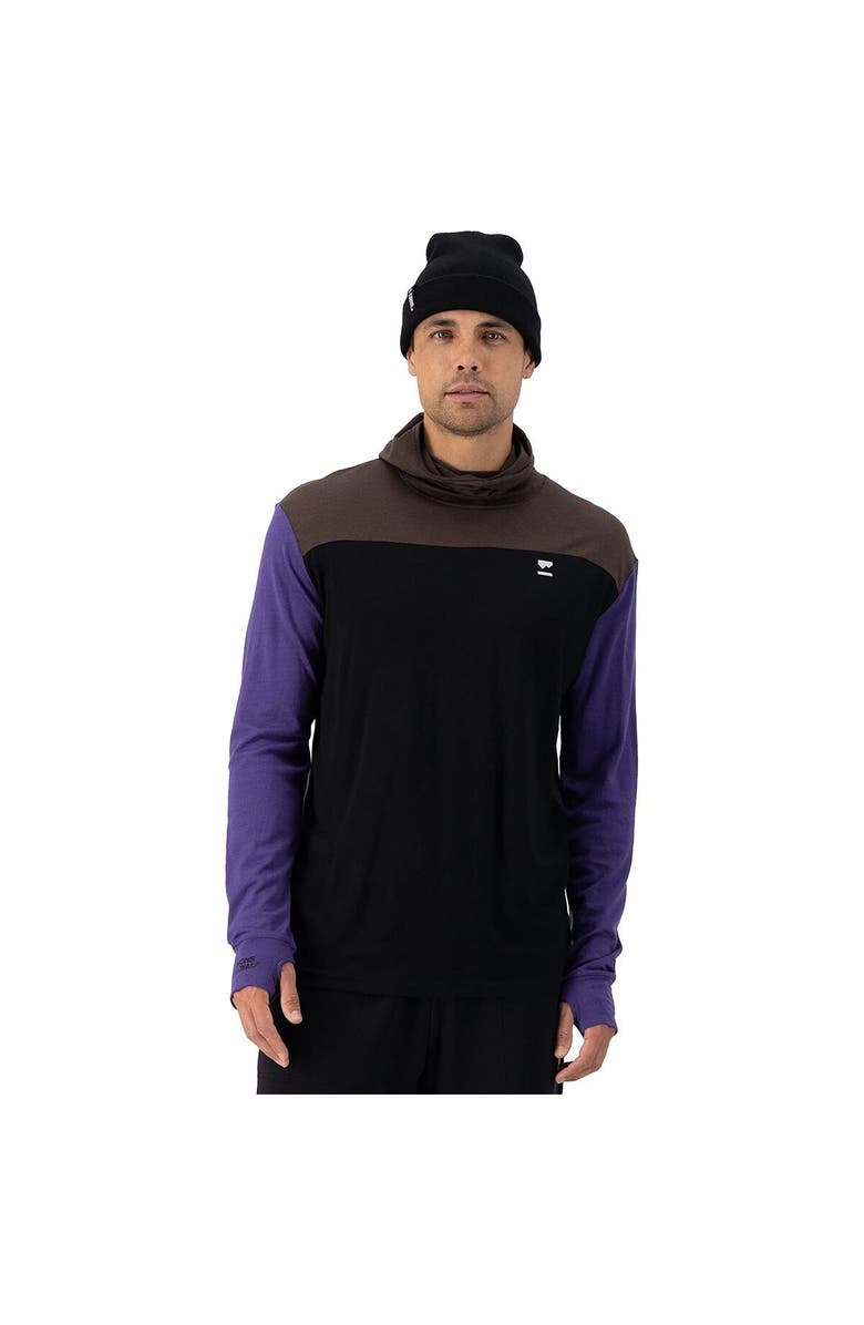 Mons Royale Yotei Powder Hoodie - Men's, Main, color, Violet/Cedar/Black
