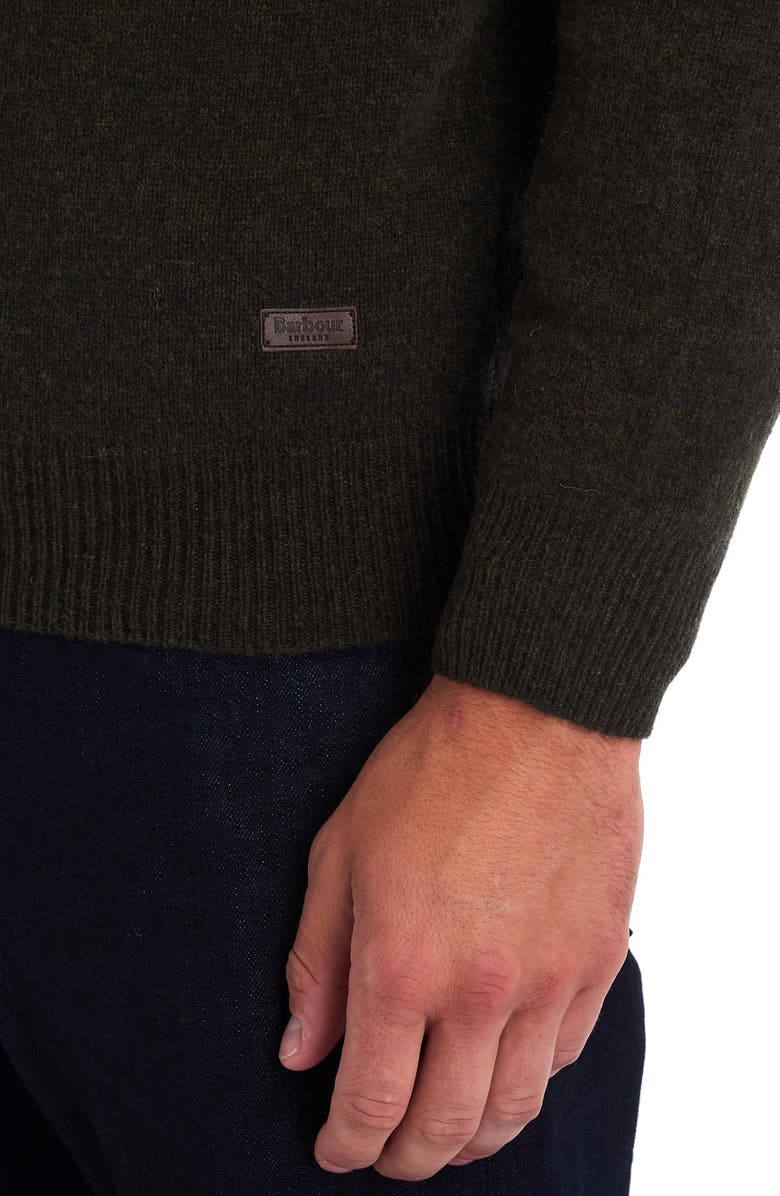 Barbour Patch Wool Quarter Zip Pullover, Alternate, color, Seaweed