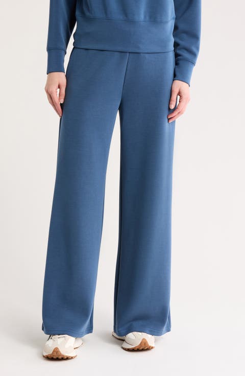 Sandwash Scuba Knit Wide Leg Pants