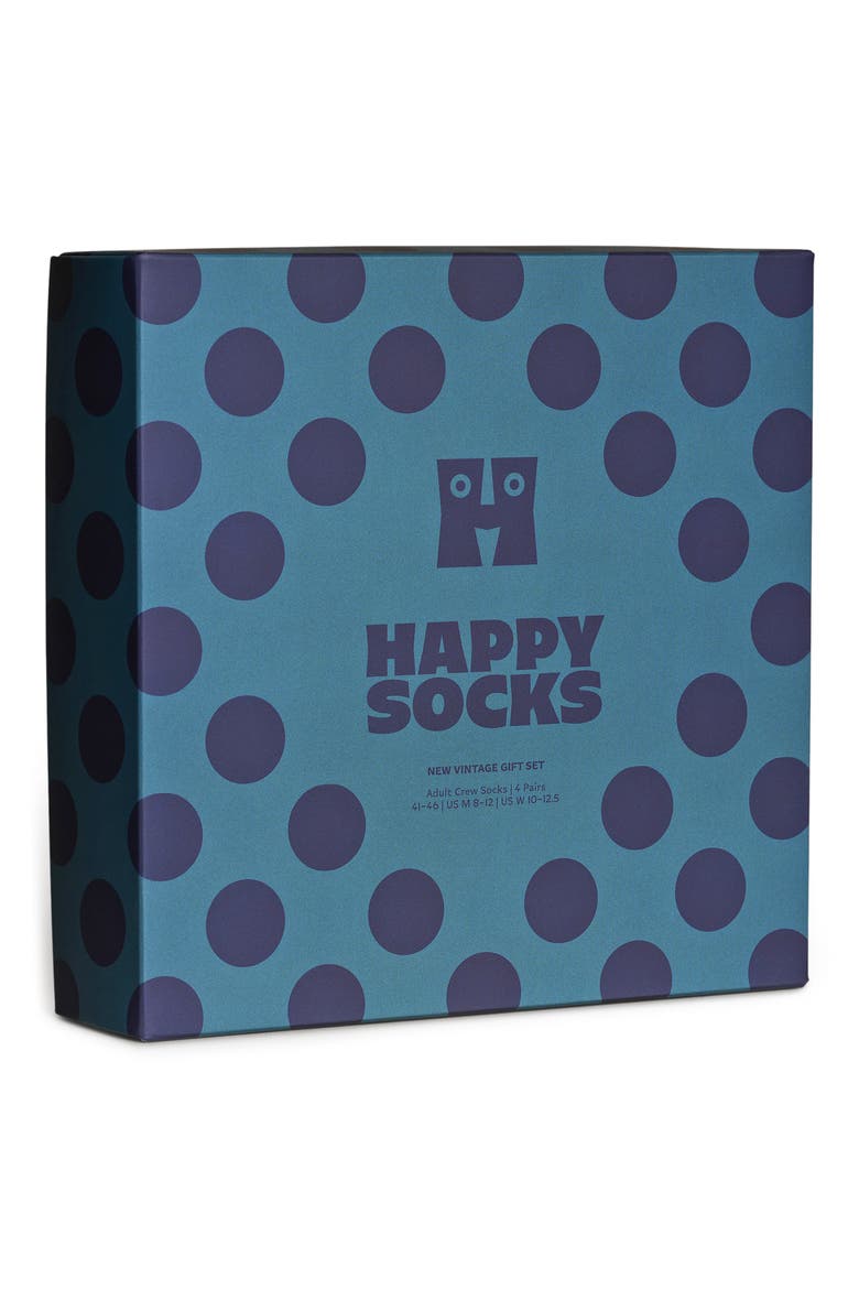 Assorted 4-Pack Vintage Pattern Socks Gift Box, Alternate, color, DARK REDDNU