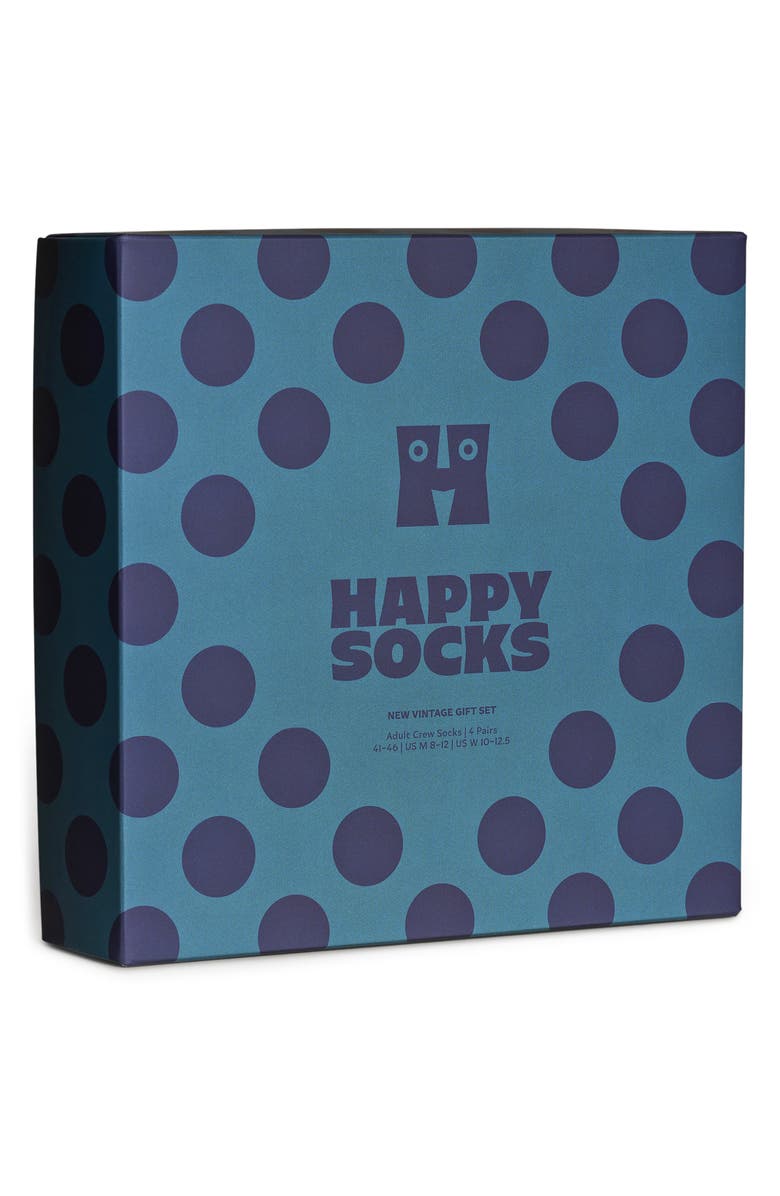 Happy Socks Assorted 4-Pack Vintage Pattern Socks Gift Box, Alternate, color,