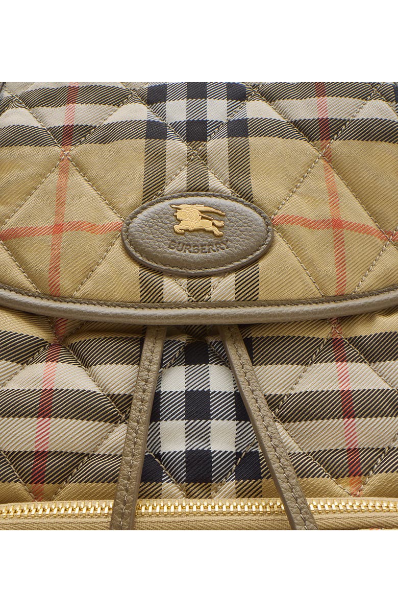 Burberry Horseshoe Check Corduroy Backpack, Alternate, color, Sand