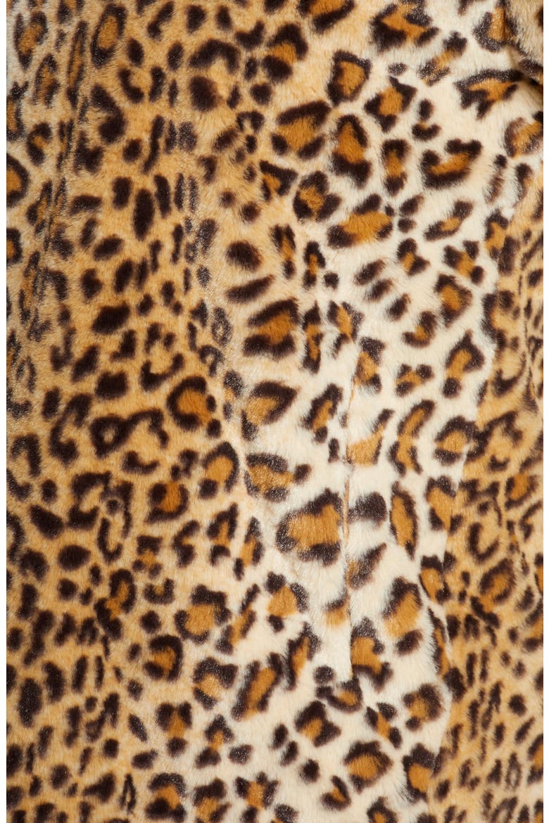 Leopard Print Faux Fur Coat, Alternate, color, LEOPARD