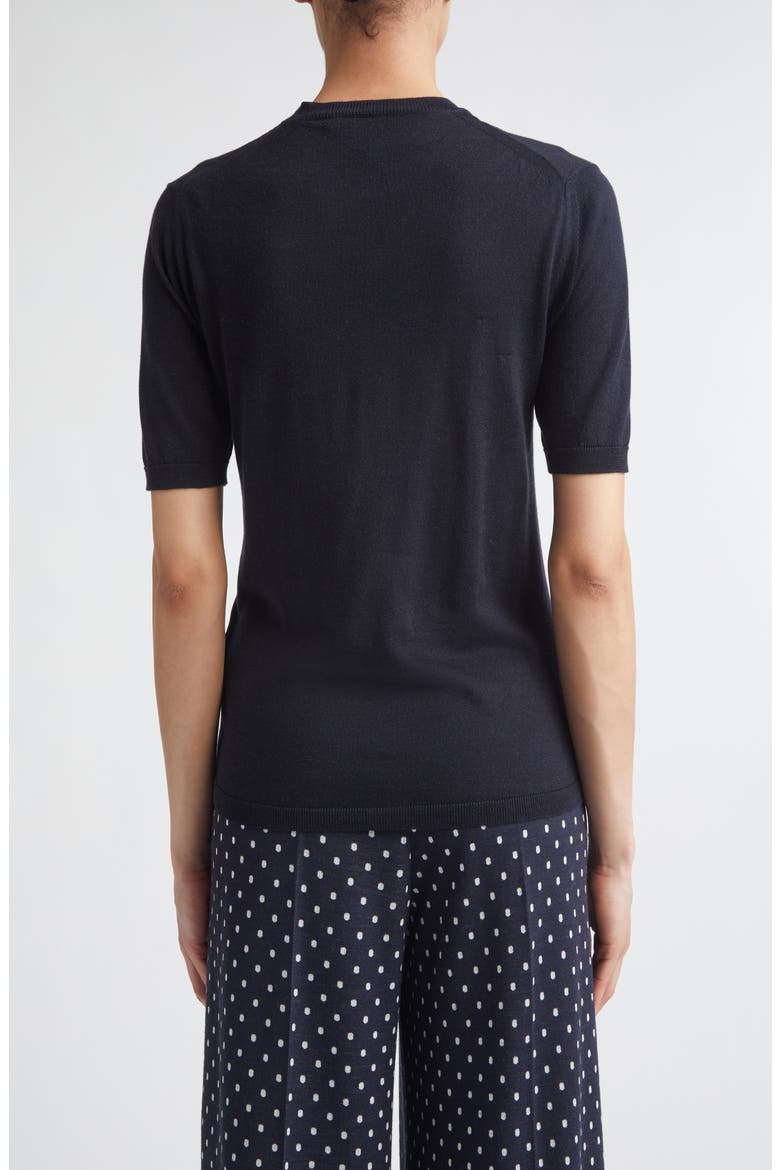 Short Sleeve Silk & Cashmere Sweater, Alternate, color, ULTRAMARINE