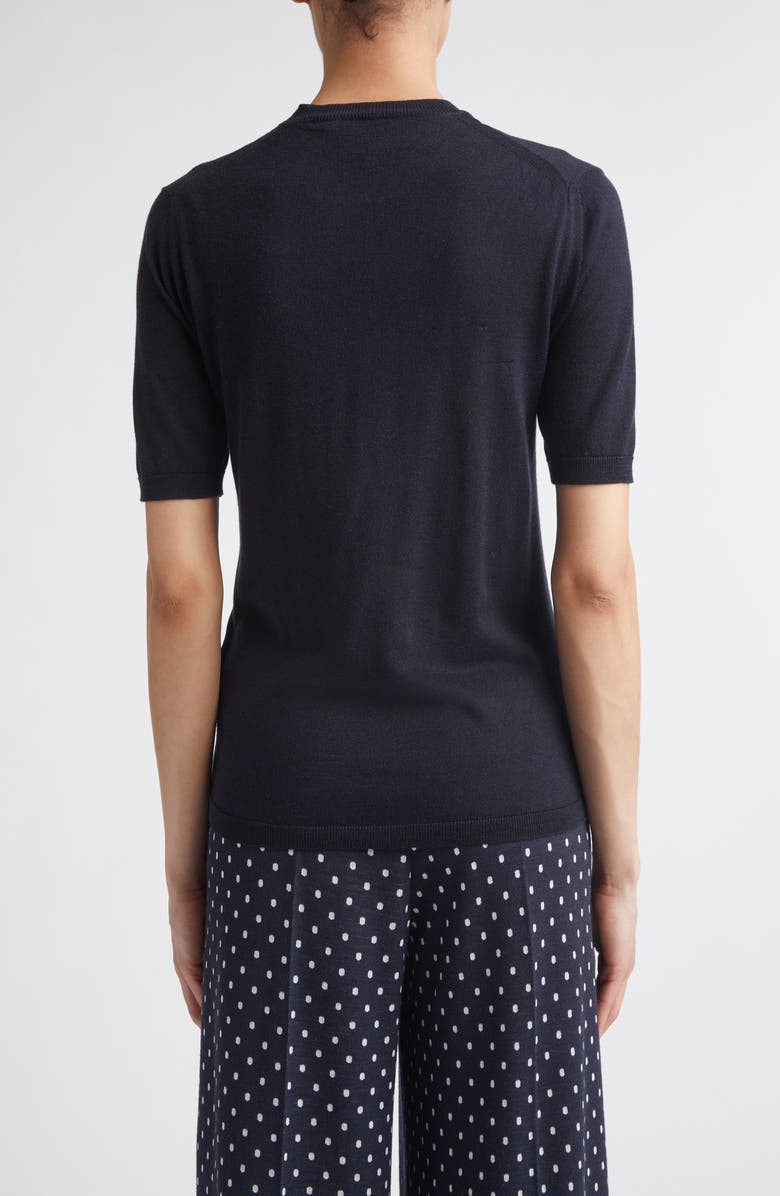 Max Mara Short Sleeve Silk & Cashmere Sweater, Alternate, color, Ultramarine