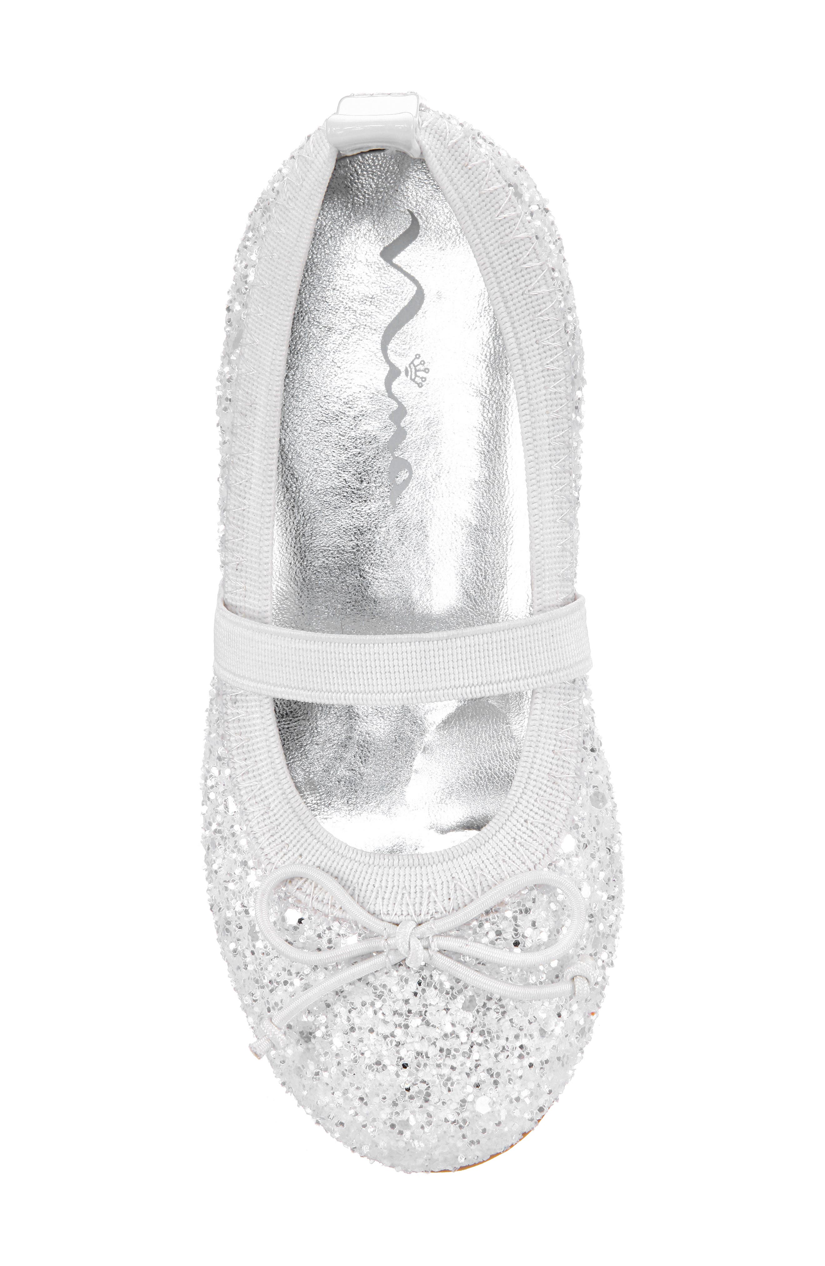 Esther Ballet Flat, Alternate, color, WHITE CHUNKY GLITTER
