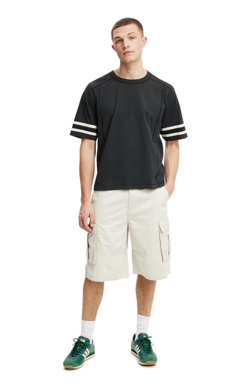 Cotton On Cropped Fit Panel T-shirt In Washed Black