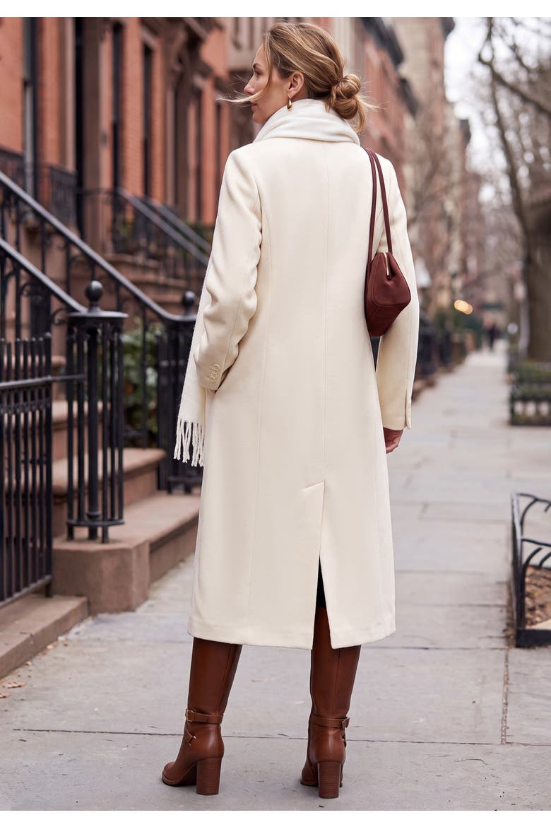 Full Length Wool Blend Coat, Alternate, color, IVORY