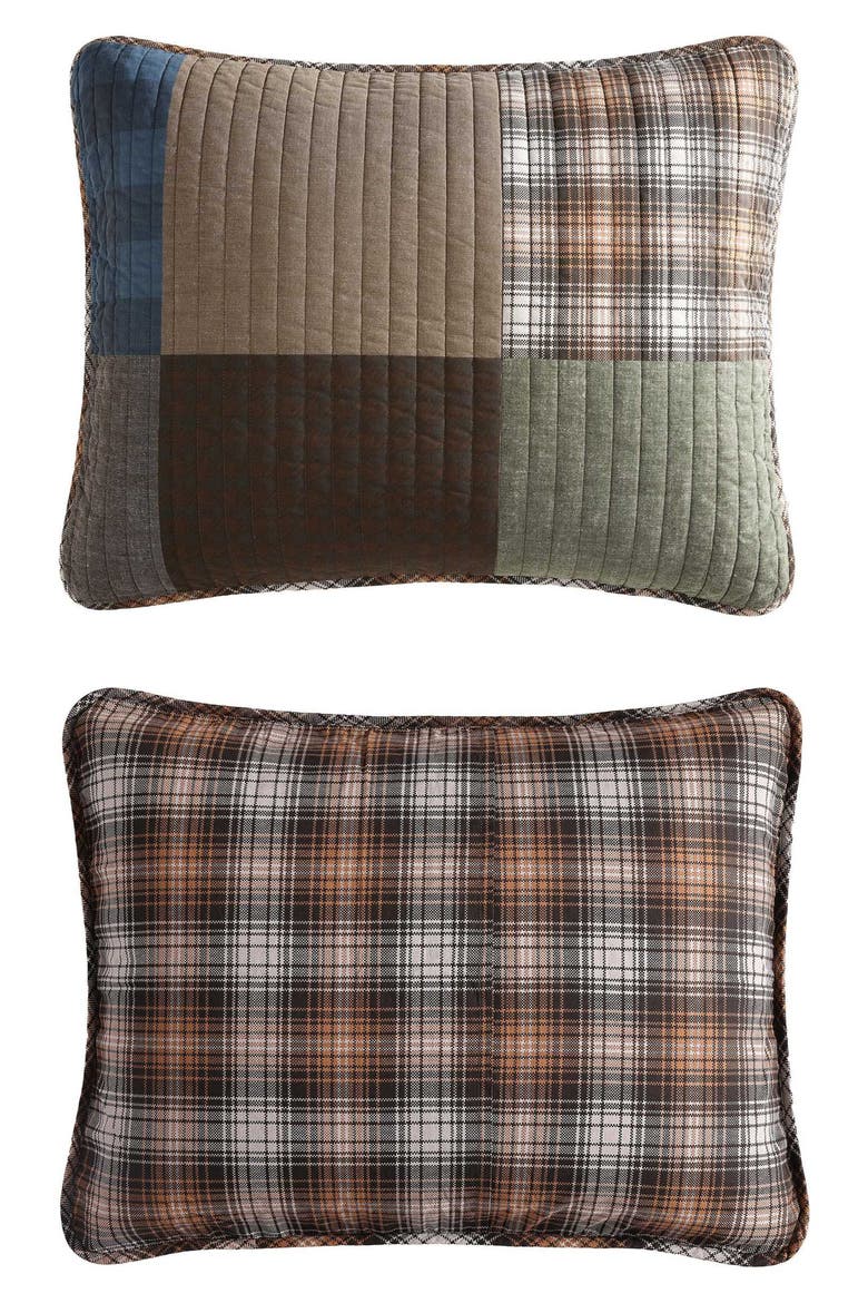 Classic Patchwork Quilt Set, Alternate, color, OLIVE GREEN/ CAMEL BEIGE