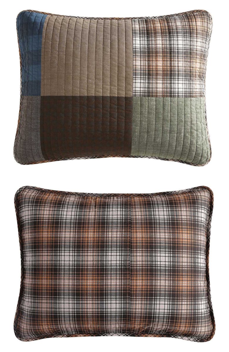 Eddie Bauer Classic Patchwork Quilt Set, Alternate, color, Olive Green/ Camel Beige