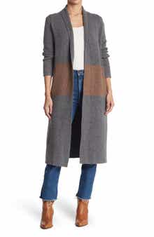 Chevron Waist Knit Shawl Cardigan