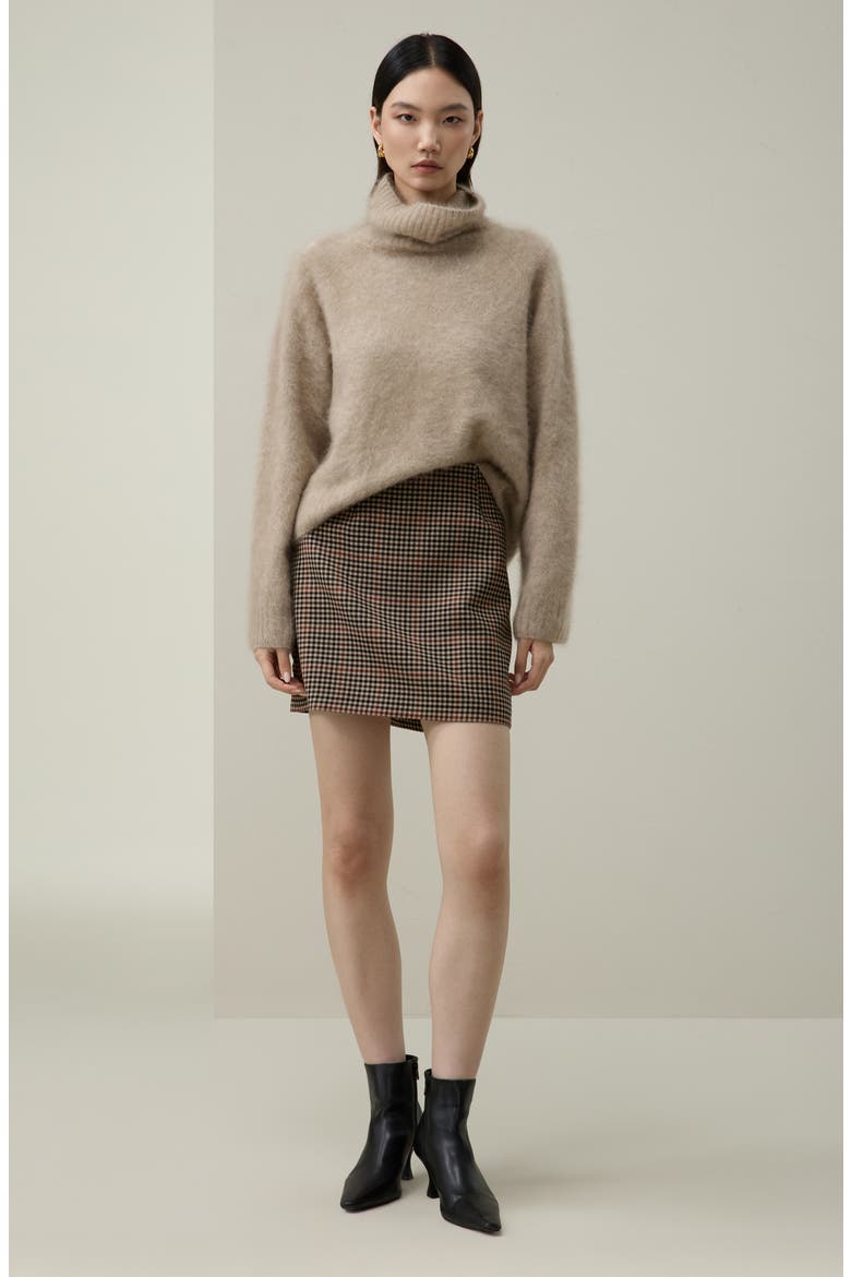 Women's Brushed Cashmere Turtleneck Sweater, Alternate, color, Camel