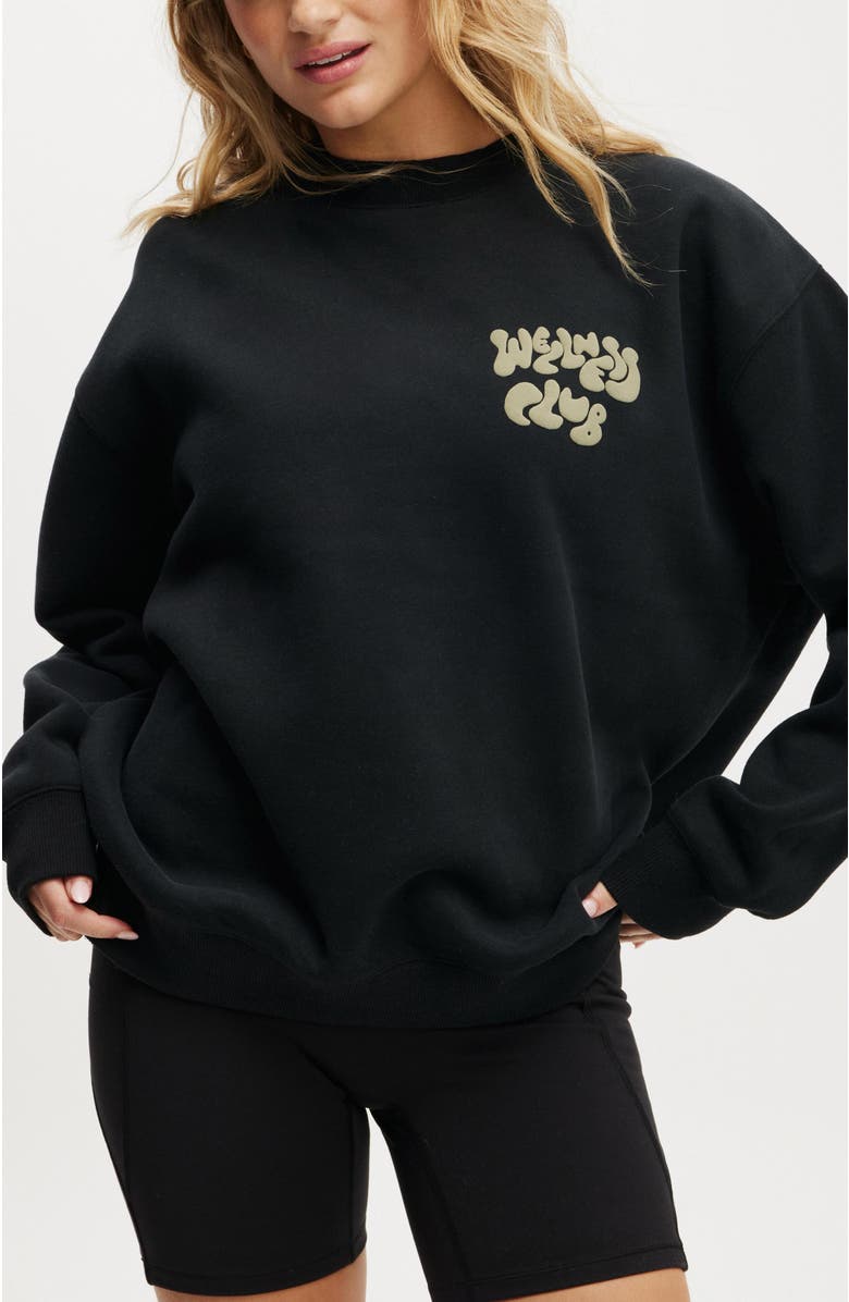 COTTON ON BODY Women's Active Plush Graphic Crew Sweatshirt, Main, color, 