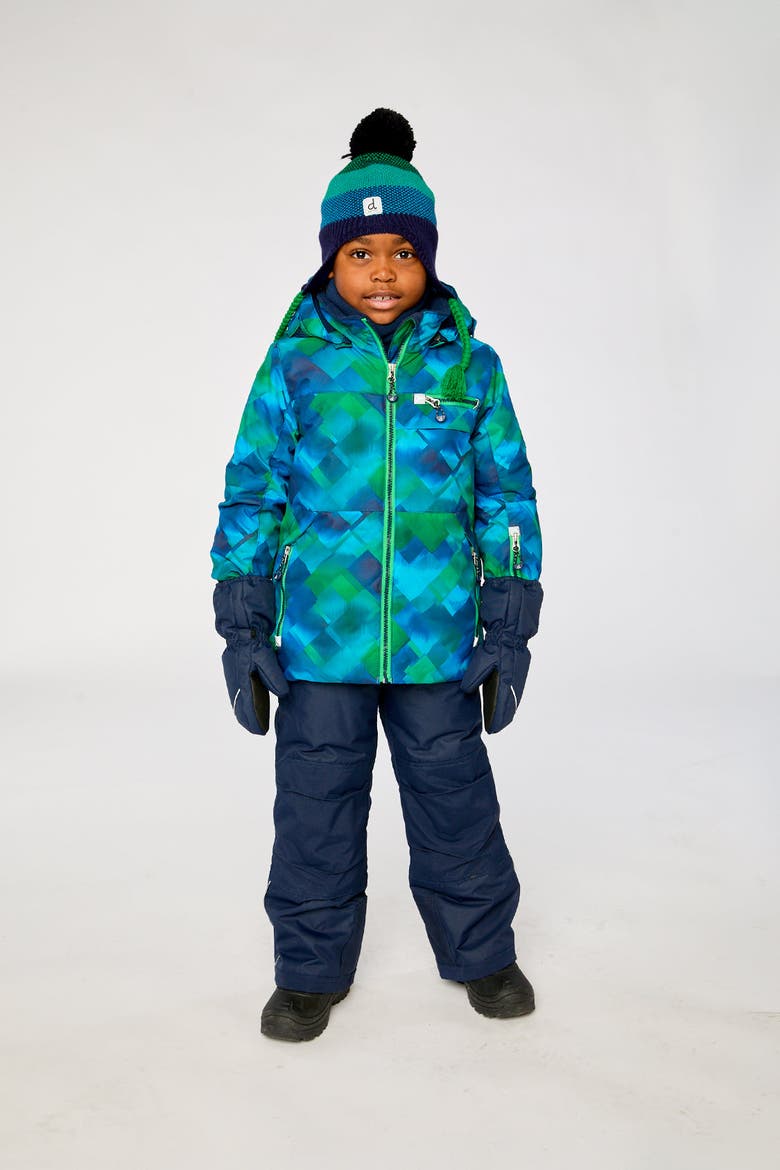 Play Checkered Jacket & Pants Two Piece Snowsuit, Alternate, color, Blue and Green Checkered Print
