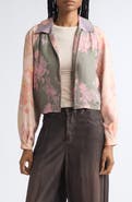 DIESEL® Floral Crinkled Bomber Jacket