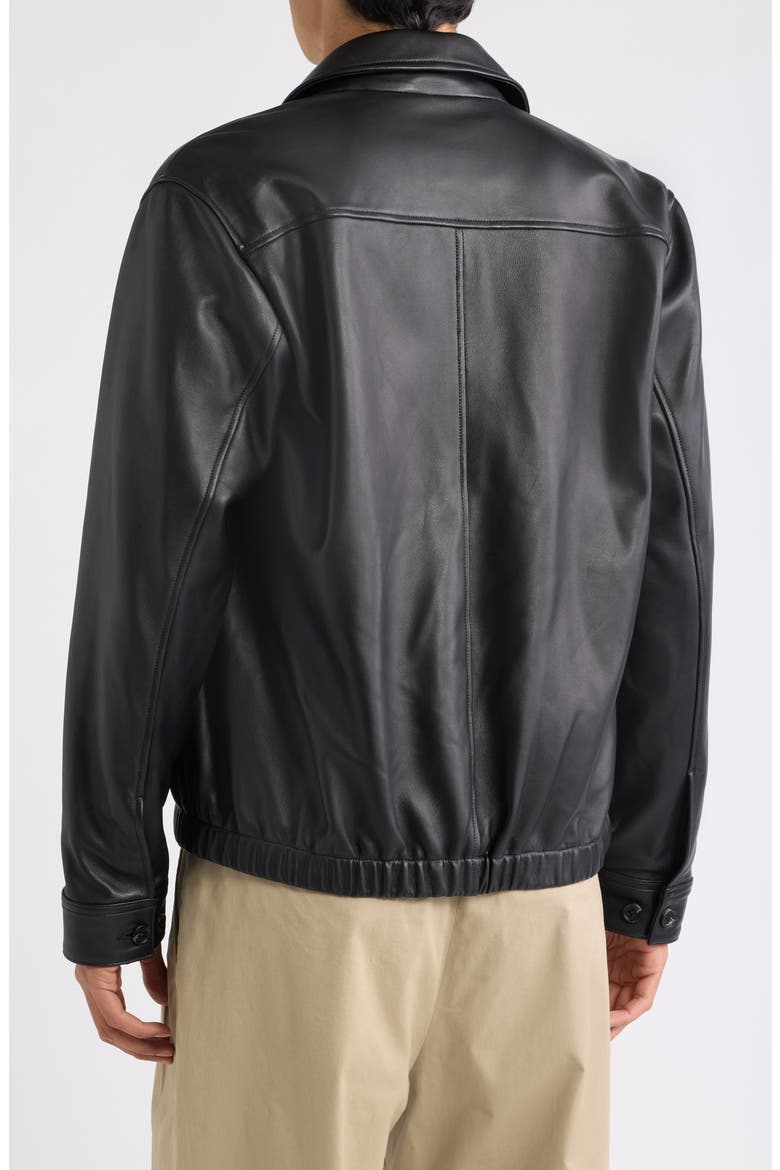 Harrington Leather Jacket, Alternate, color, BLACK